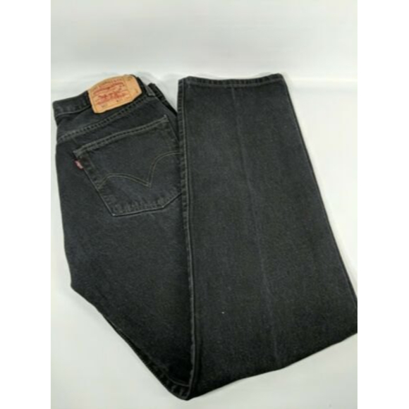 Levi's 501XX Button Fly Straight Denim Black Jeans Size 40" x 34" EUC!
